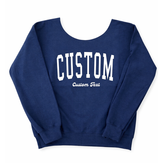 Custom Off the Shoulder Crewneck Sweatshirt